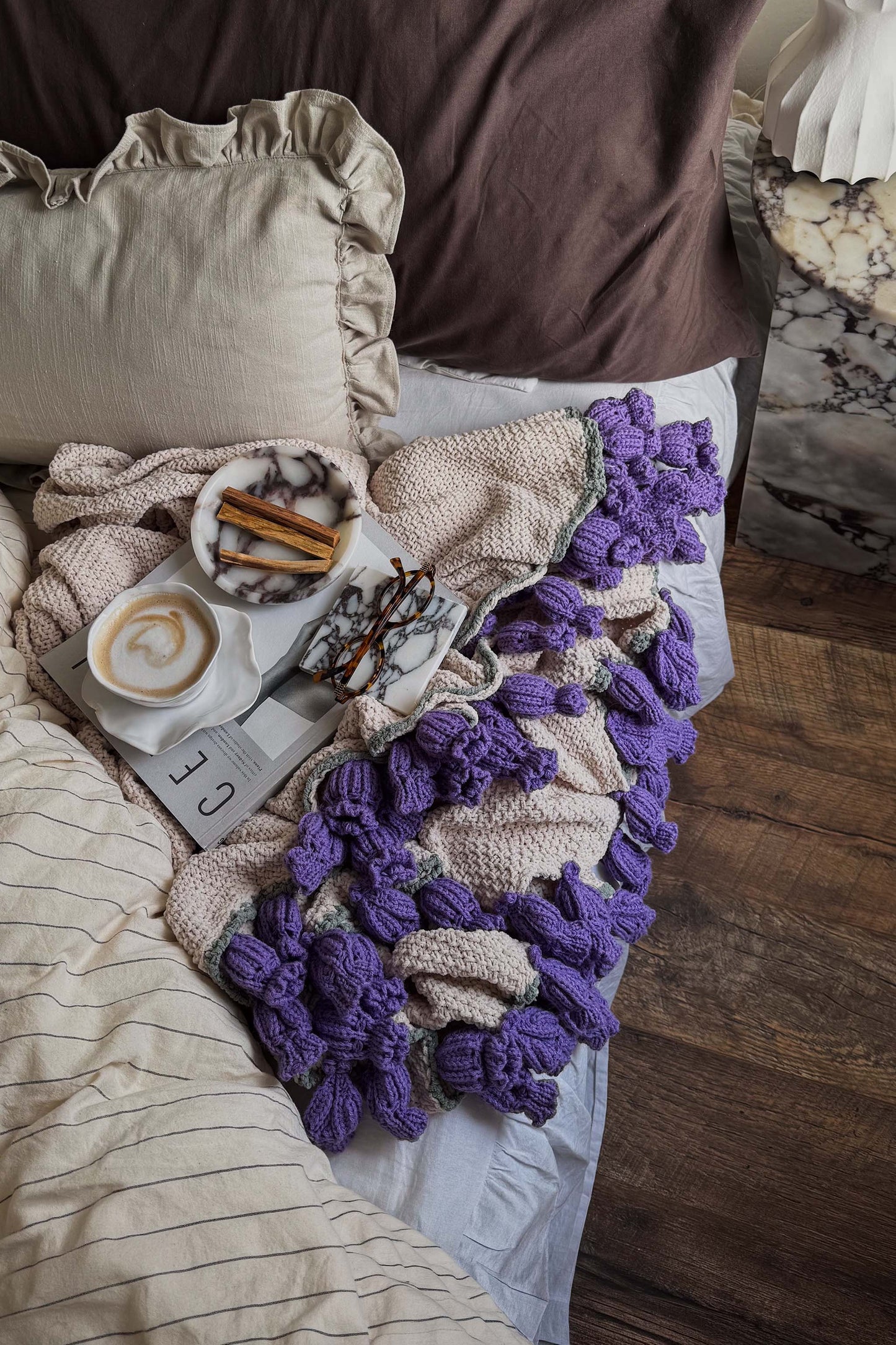 Blooming Rose Handmade Crochet Blanket