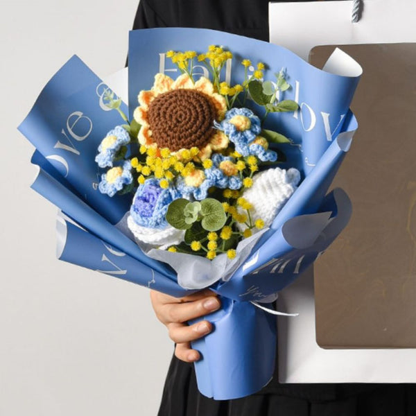 Handmade Knitted Sunflower Bouquet