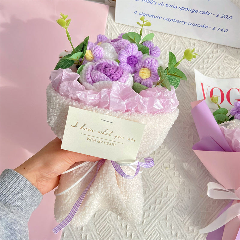 Handmade Knitted Flowers Bouquet