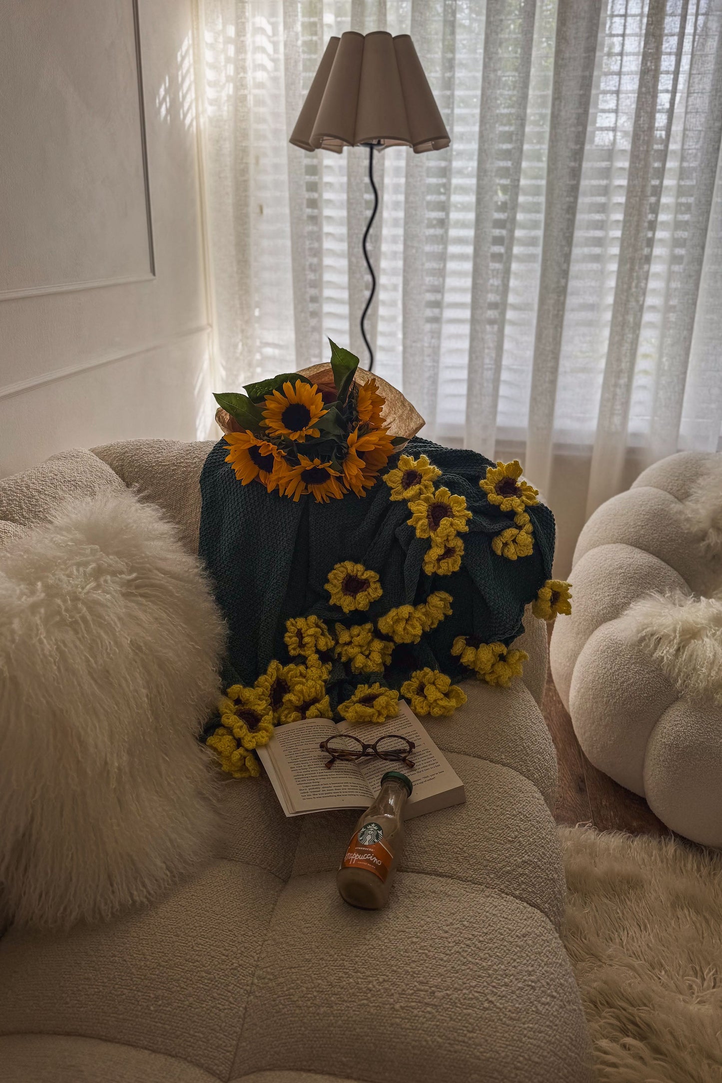 Blooming Rose Handmade Crochet Blanket