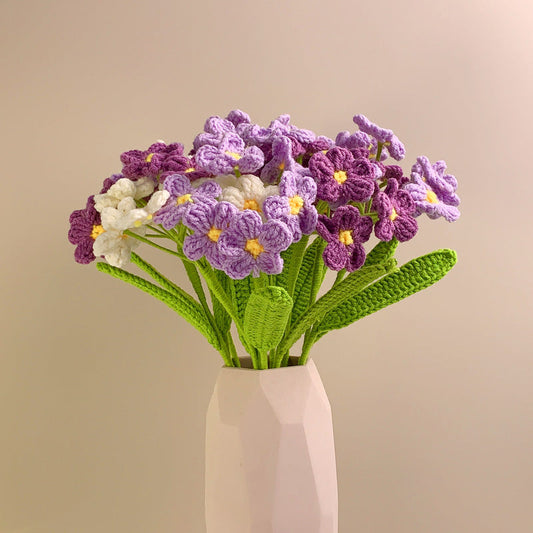 Handwoven forget-me-not flowers