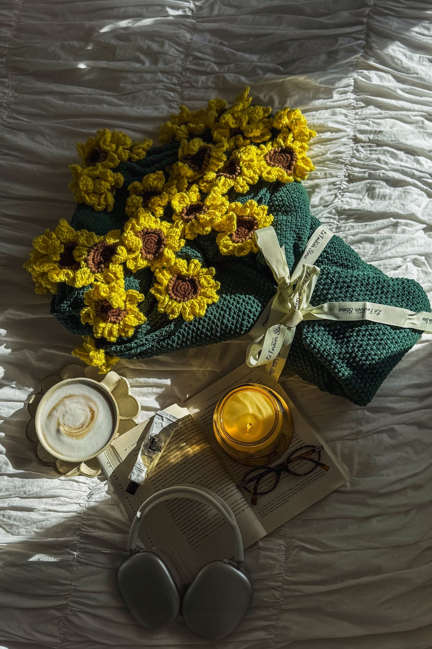 Blooming Rose Handmade Crochet Blanket