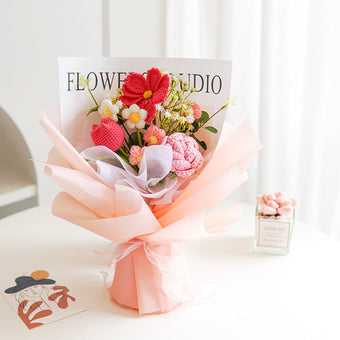 compare product Hand Knitted Cosmos bipinnatus Mixed Bouquet