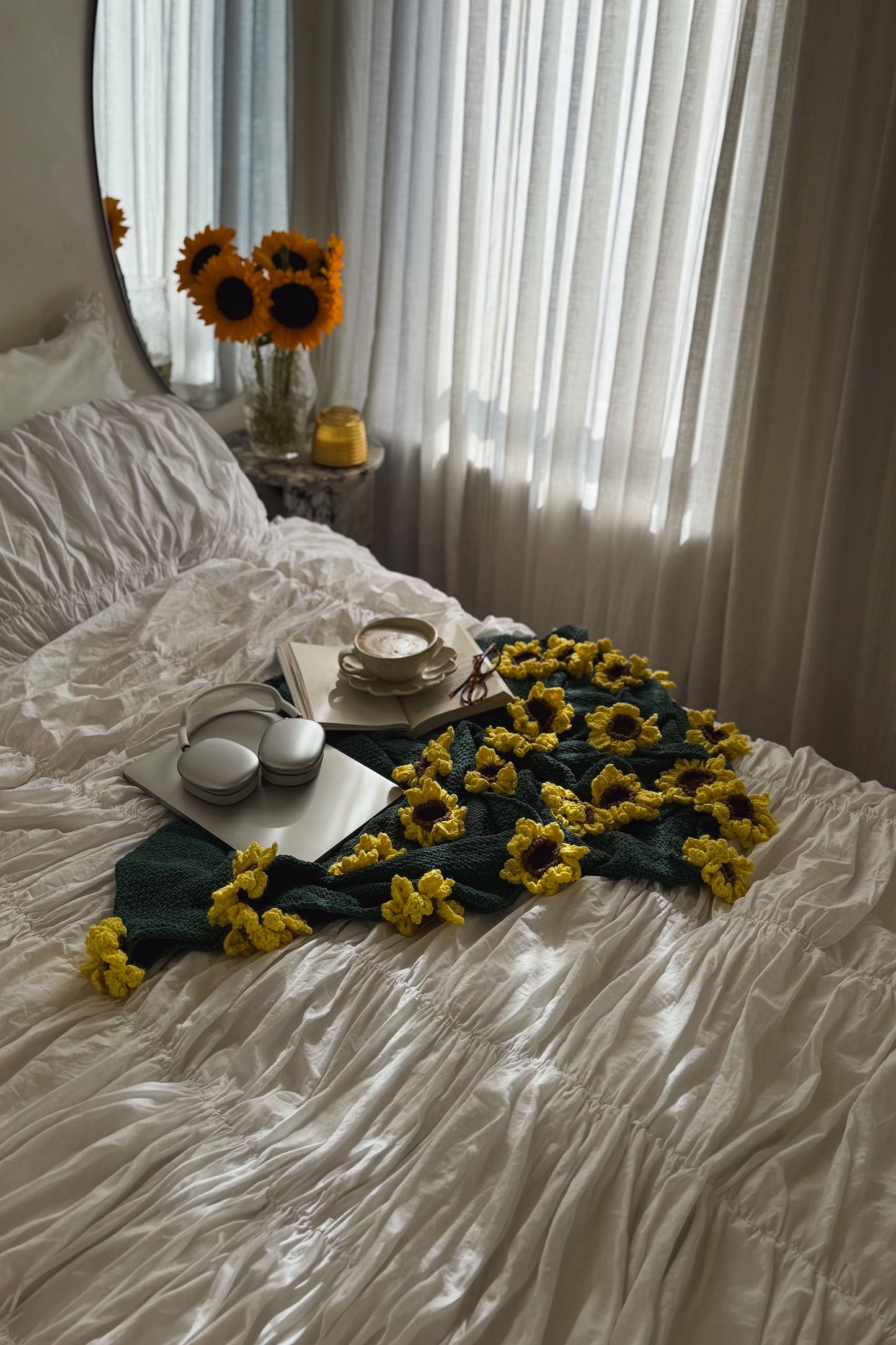 Blooming Rose Handmade Crochet Blanket