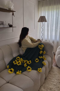 Blooming Rose Handmade Crochet Blanket