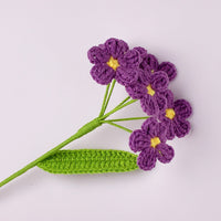 Handwoven forget-me-not flowers