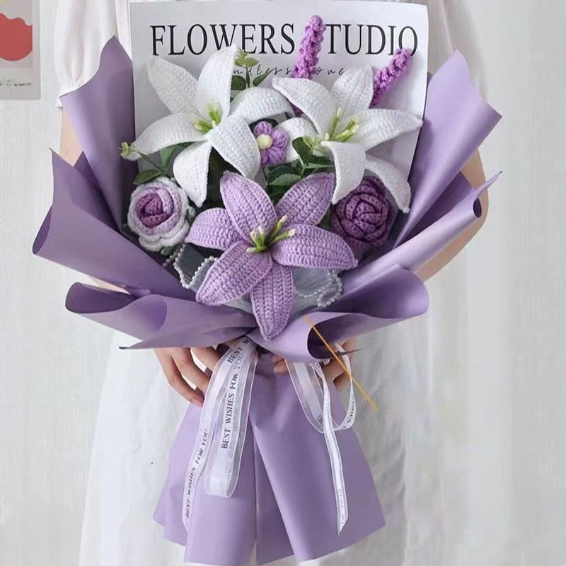 Handmade Knitted lily Bouquet