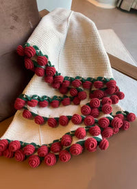 Blooming Rose Handmade Crochet Blanket