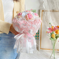 Lace Hand-woven 12 Small Roses/6 Gradient Rose
