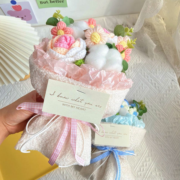 Handmade Knitted Flowers Bouquet