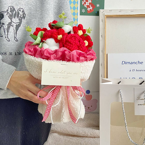 Handmade Knitted Flowers Bouquet