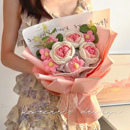 Handmade Knitted Roses Bouquet