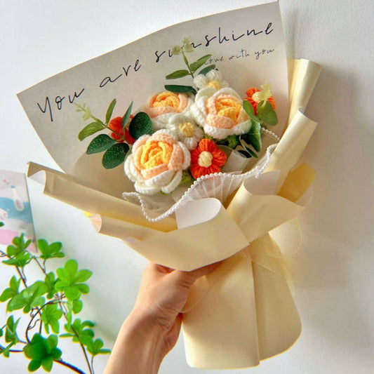 Handmade Knitted Roses Bouquet