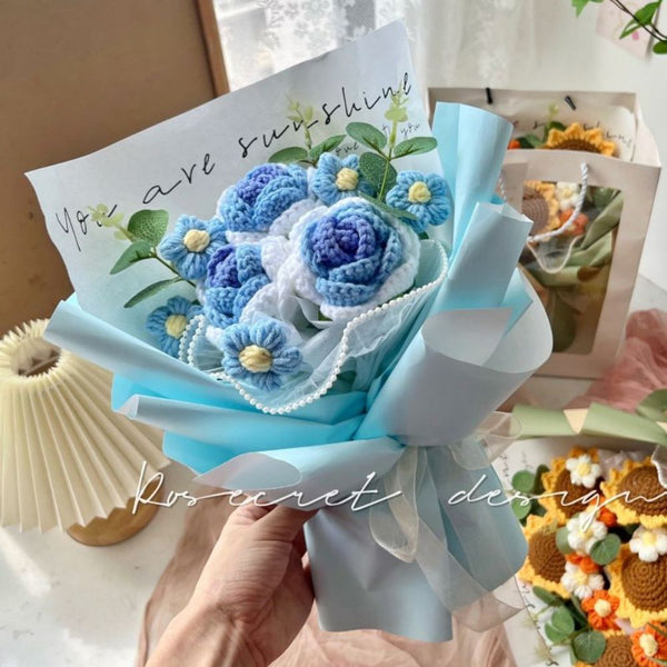 Handmade Knitted Roses Bouquet