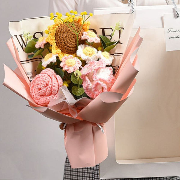 Handmade Knitted Sunflower Bouquet