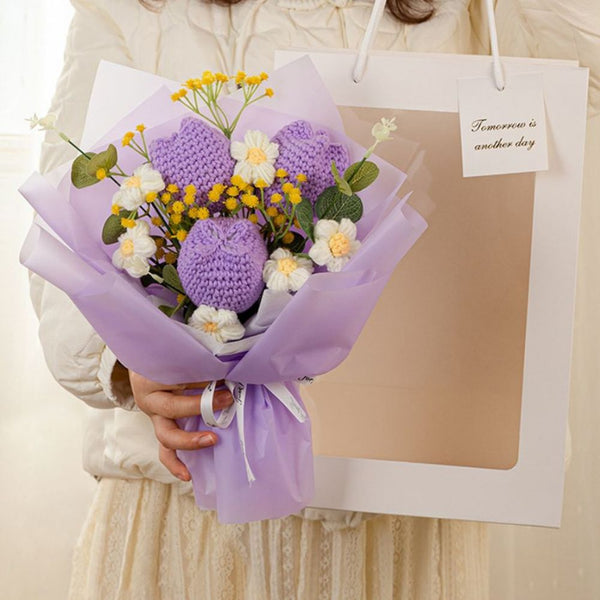 Handmade Knitted Tulip Bouquet