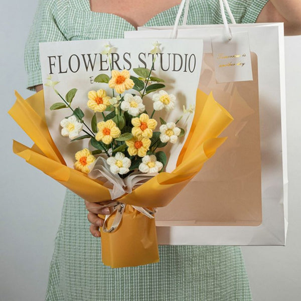 Handmade Knitted Little Daisy Bouquet