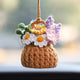 Handmade plant crochet car mirror pendant