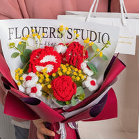 Handmade Knitted Carnation Bouquet