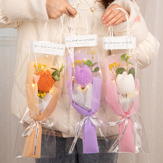 Handmade Knitted Tulip Carnation Bouquet