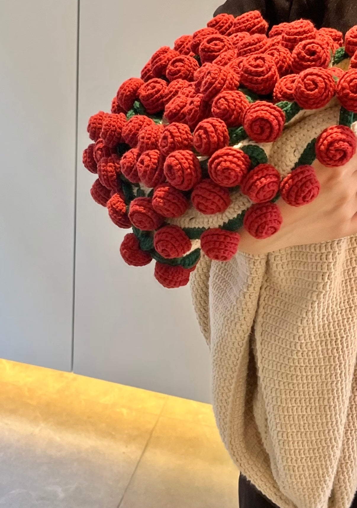 Blooming Rose Handmade Crochet Blanket